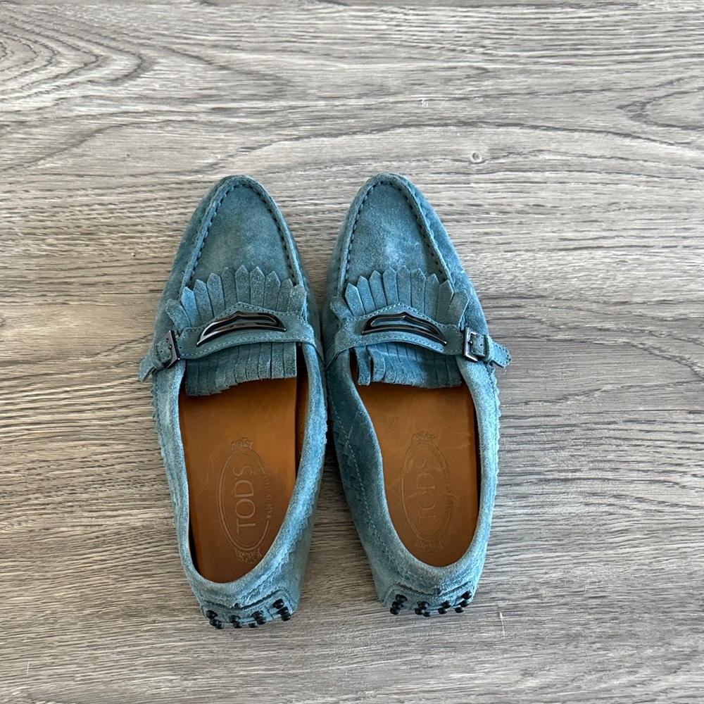 Tod's Teal Gommino Loafers